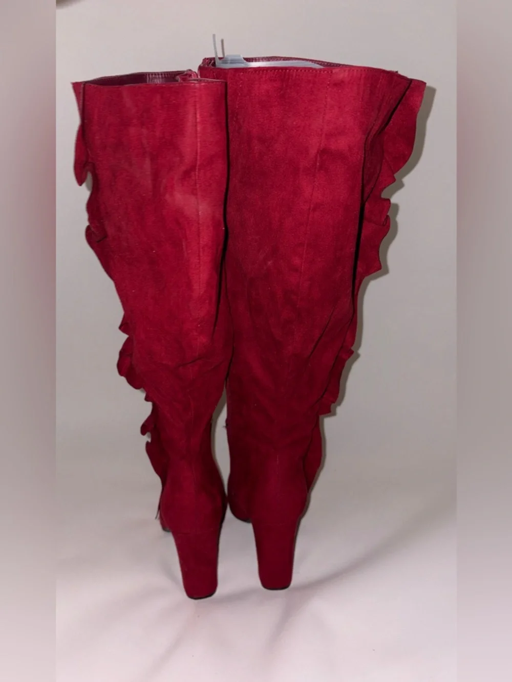 Journee Collection Over-the-Knee Suede Boots in Deep‎ Red Size 8.5
